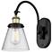 Franklin Restoration Cone 6" Seedy Shade Black Brass Incandescent Scon