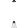 Franklin Restoration Cone 6" LED Mini Pendant - Matte Black - Clear