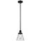 Franklin Restoration Cone 6" LED Mini Pendant - Matte Black - Clear