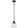 Franklin Restoration Cone 6" LED Mini Pendant - Matte Black - Seedy