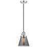 Franklin Restoration Cone 6" Mini Pendant - Polished Nickel - Plated Smoke