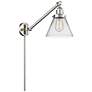 Franklin Restoration Cone 8" Brushed Nickel LED Swing Arm With Clear S