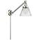 Franklin Restoration Cone 8" Brushed Nickel LED Swing Arm With Clear S