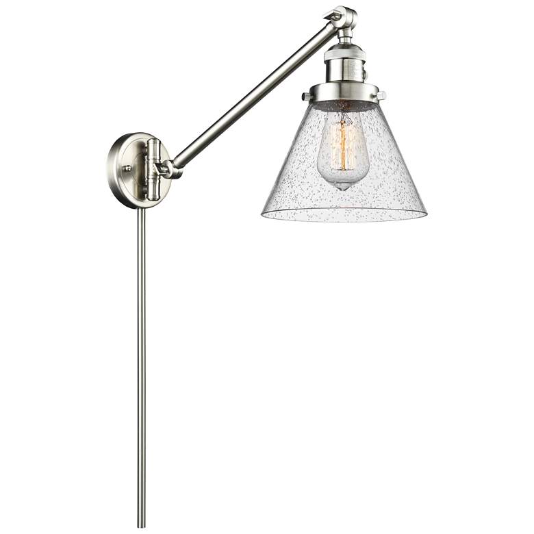 Image 1 Franklin Restoration Cone 8" Brushed Satin Nickel Swing Arm w/ Seedy S