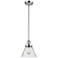Franklin Restoration Cone 8" Chrome Stemmed Mini Pendant w/ Seedy Shad