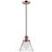 Franklin Restoration Cone 8" Copper Corded Mini Pendant w/ Clear Shade