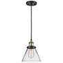 Franklin Restoration Cone 8" LED Mini Pendant - Black Antique Brass -