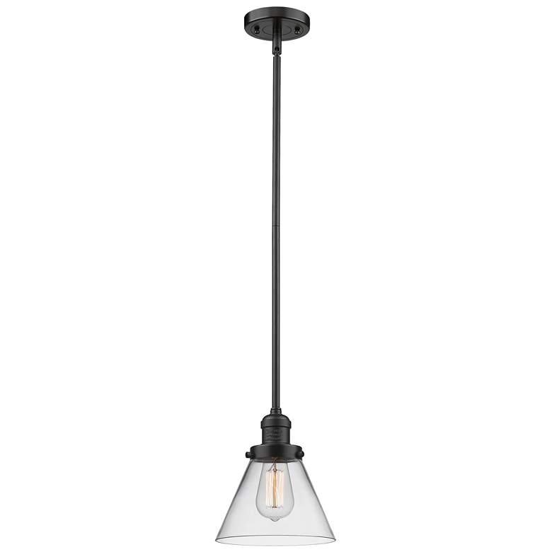 Image 1 Franklin Restoration Cone 8" LED Mini Pendant - Oil Rubbed Bronze - Cl