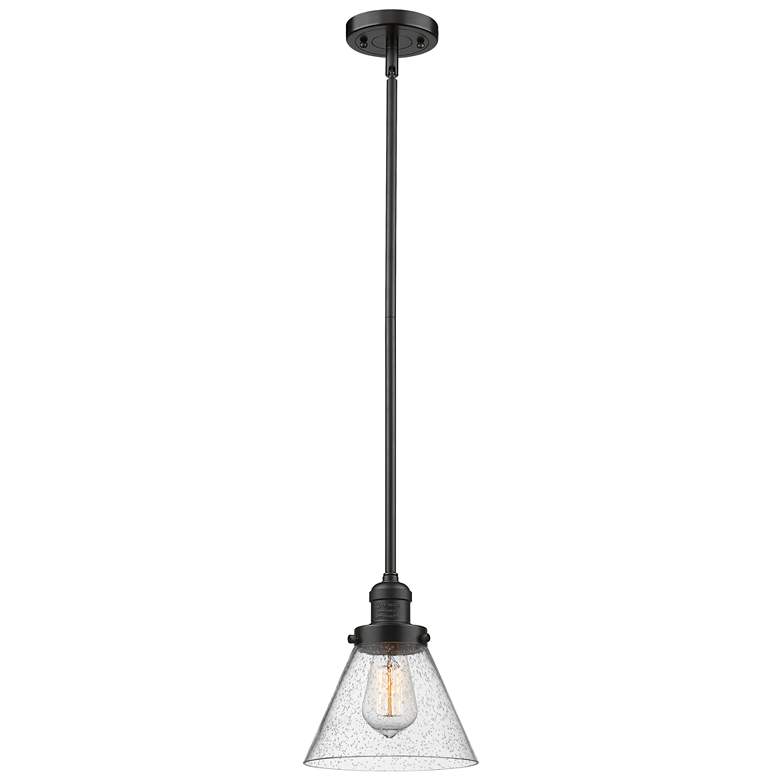 Image 1 Franklin Restoration Cone 8" LED Mini Pendant - Oil Rubbed Bronze - Se