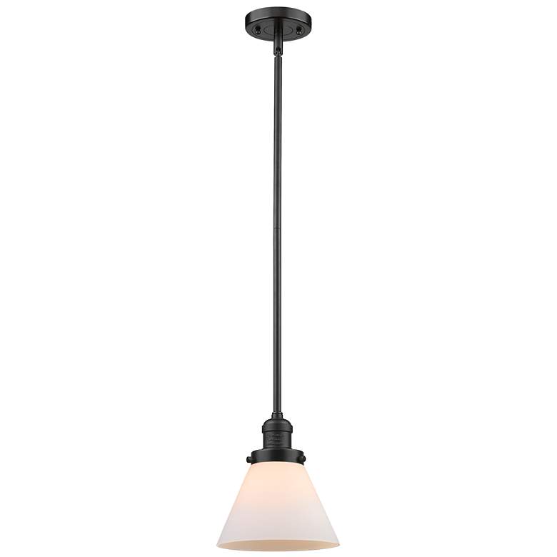 Image 1 Franklin Restoration Cone 8" LED Mini Pendant - Oil Rubbed Bronze - Wh