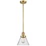 Franklin Restoration Cone 8" LED Mini Pendant - Satin Gold - Seedy