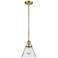 Franklin Restoration Cone 8" LED Mini Pendant - Satin Gold - Seedy