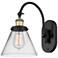 Franklin Restoration Cone 8" LED Sconce - Black Brass Finish - Clear S
