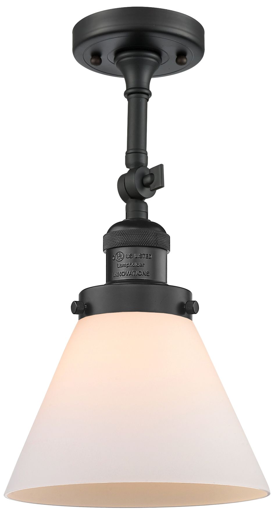 Image 4 Franklin Restoration Cone 8" LED Sconce - Black Finish - Matte White S more views