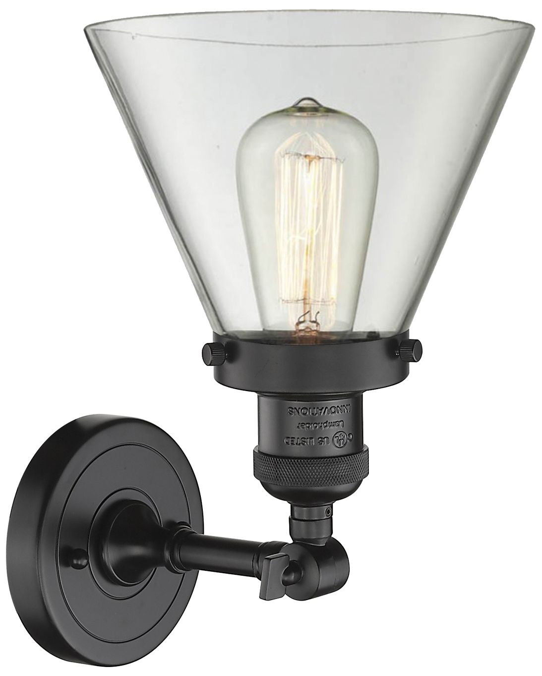 Image 2 Franklin Restoration Cone 8" LED Sconce - Bronze Finish - Clear Shade more views