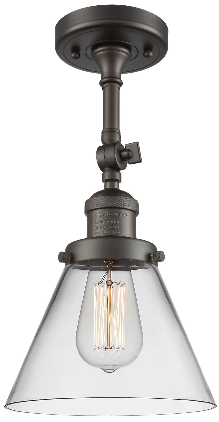 Image 3 Franklin Restoration Cone 8" LED Sconce - Bronze Finish - Clear Shade more views