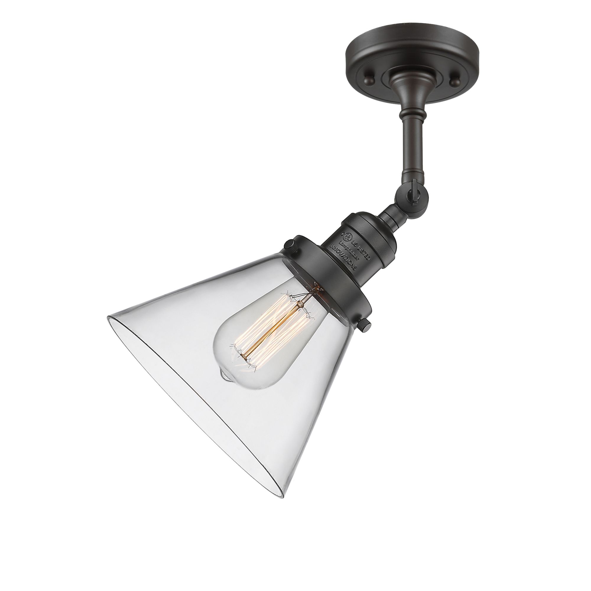 Image 4 Franklin Restoration Cone 8" LED Sconce - Bronze Finish - Clear Shade more views