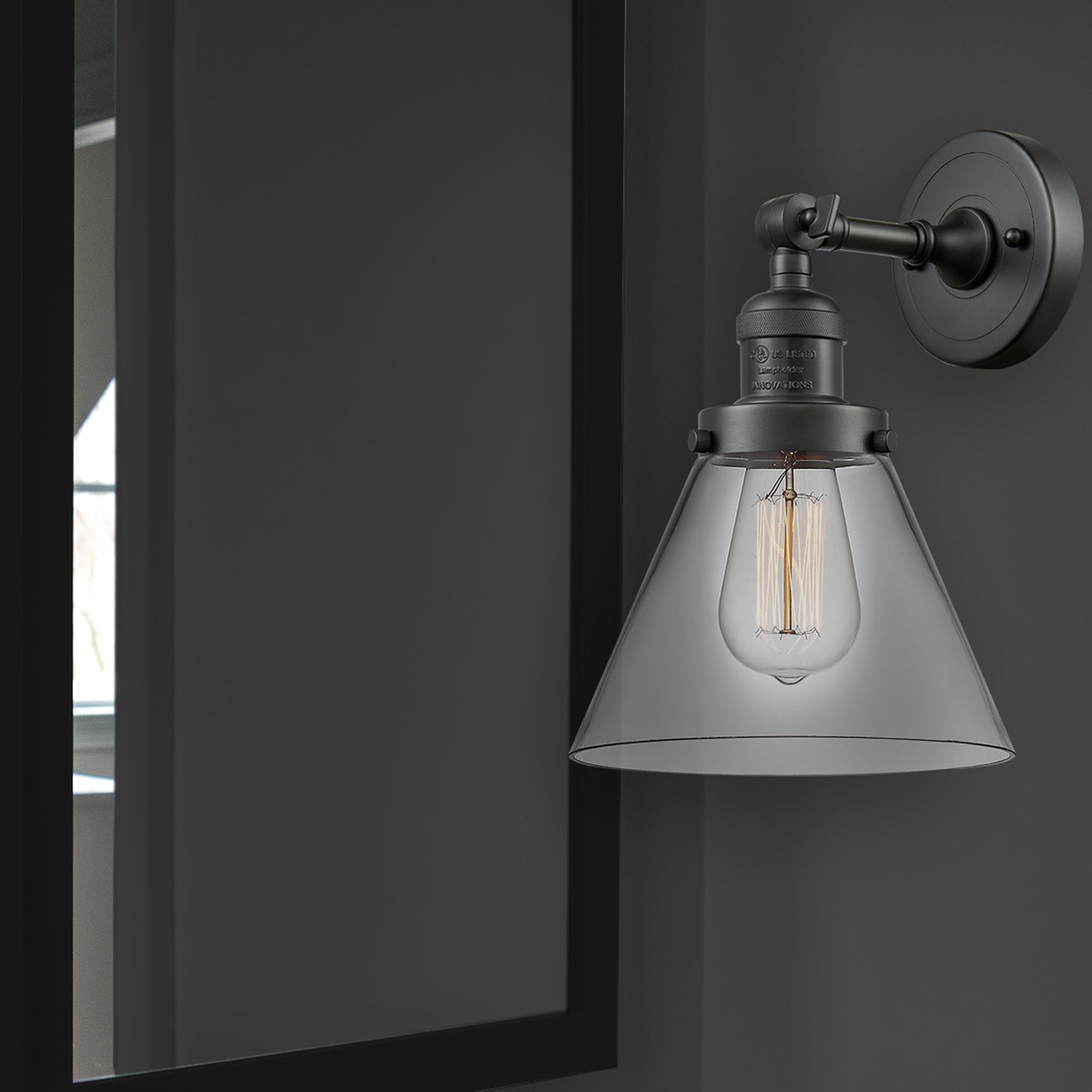 Image 5 Franklin Restoration Cone 8" LED Sconce - Bronze Finish - Clear Shade more views