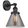 Franklin Restoration Cone 8" LED Sconce - Bronze Finish - Smoke Shade