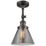 4_Franklin Restoration Cone 8" LED Sconce - Bronze Finish - Smoke Shade more views