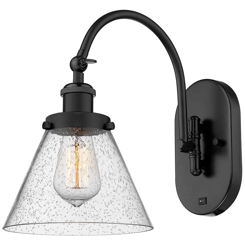 Image 1 Franklin Restoration Cone 8" LED Sconce - Matte Black Finish - Seedy S
