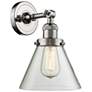 Franklin Restoration Cone 8" LED Sconce - Nickel Finish - Clear Shade