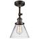 Franklin Restoration Cone  8" LED Semi-Flush - Oil Rubbed Bronze - Cle
