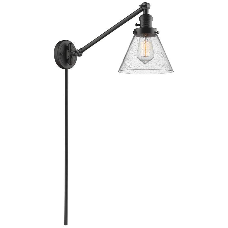 Image 1 Franklin Restoration Cone 8" Oil Rubbed Bronze LED Swing Arm W/ Seedy