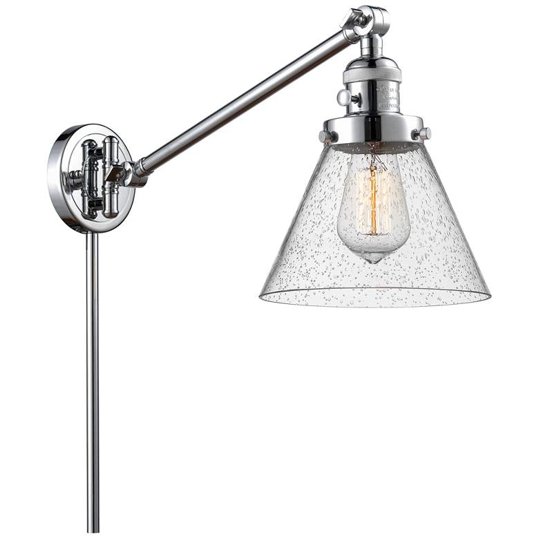 Image 1 Franklin Restoration Cone 8" Polished Chrome Swing Arm w/ Seedy Shade