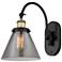 Franklin Restoration Cone 8" Smoke Shade Black Brass Incandescent Scon