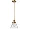 Franklin Restoration Cone 8" LED Mini Pendant - Brushed Brass - Clear