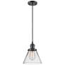 Franklin Restoration Cone 8" LED Mini Pendant - Oil Rubbed Bronze - Clear