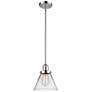 Franklin Restoration Cone 8" LED Mini Pendant - Polished Chrome - Clear