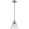 Franklin Restoration Cone 8" LED Mini Pendant - Polished Chrome - Clear