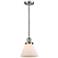 Franklin Restoration Cone 8" LED Mini Pendant - Satin Nickel - Matte White