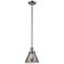 Franklin Restoration Cone 8" LED Mini Pendant - Satin Nickel - Plated Smoke