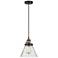 Franklin Restoration Cone 8" Mini Pendant - LED Bulb - Black Brass - Seedy