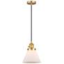1_Franklin Restoration Cone 8" Mini Pendant - LED Bulb - Satin Gold - White
