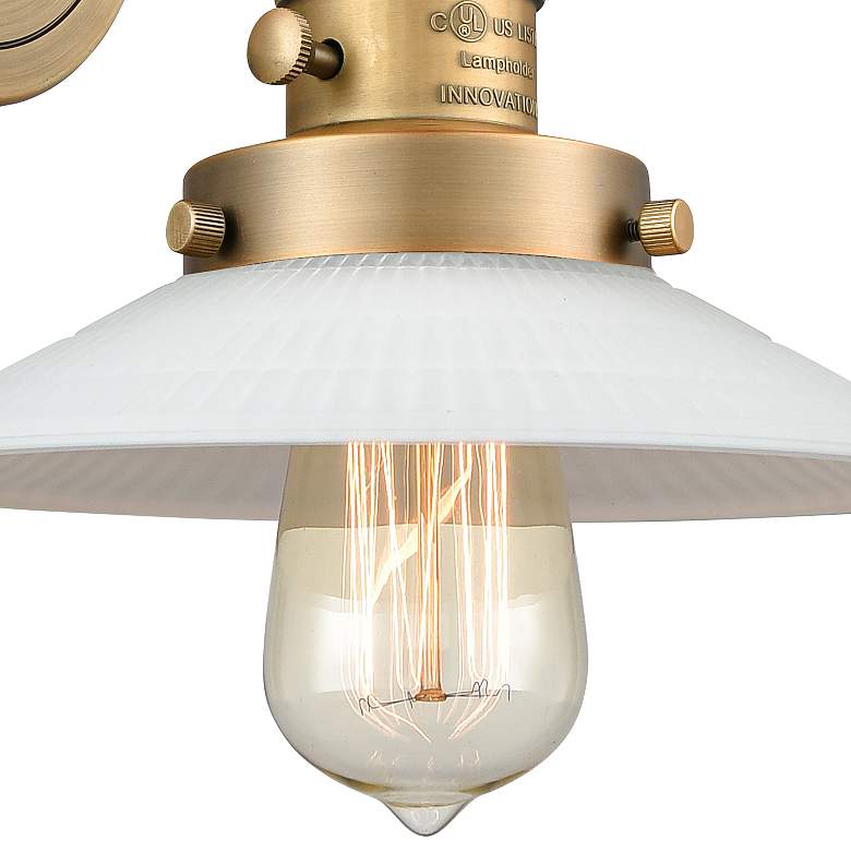 Image 2 Franklin Restoration Halophane 7"H Brushed Brass Wall Sconce more views