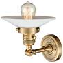 3_Franklin Restoration Halophane 7"H Brushed Brass Wall Sconce more views