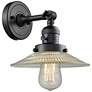 1_Franklin Restoration Halophane 7"H Matte Black Wall Sconce