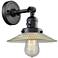 Franklin Restoration Halophane 7"H Matte Black Wall Sconce