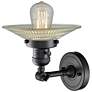 3_Franklin Restoration Halophane 7"H Matte Black Wall Sconce more views