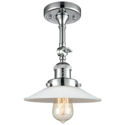 Franklin Restoration Halophane 8" Chrome LED Sconce w/ Matte White Sha
