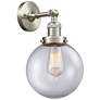 Franklin Restoration Large Beacon 8" Brushed Nickel Sconce w/ Clear Sh