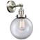 Franklin Restoration Large Beacon 8" Brushed Nickel Sconce w/ Clear Sh