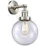 Franklin Restoration Large Beacon 8" Brushed Nickel Sconce w/ Seedy Sh