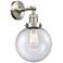 Franklin Restoration Large Beacon 8" Brushed Nickel Sconce w/ Seedy Sh