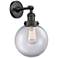 Franklin Restoration Large Beacon 8" Matte Black Sconce w/ Clear Shade