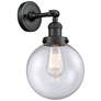 Franklin Restoration Large Beacon 8" Matte Black Sconce w/ Seedy Shade